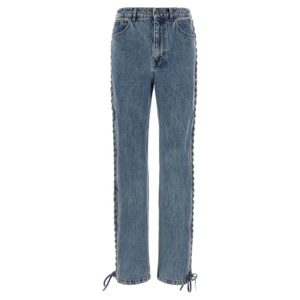 ROTATE BIRGER CHRISTENSEN Blue Cotton Straight-Leg Women's Jeans